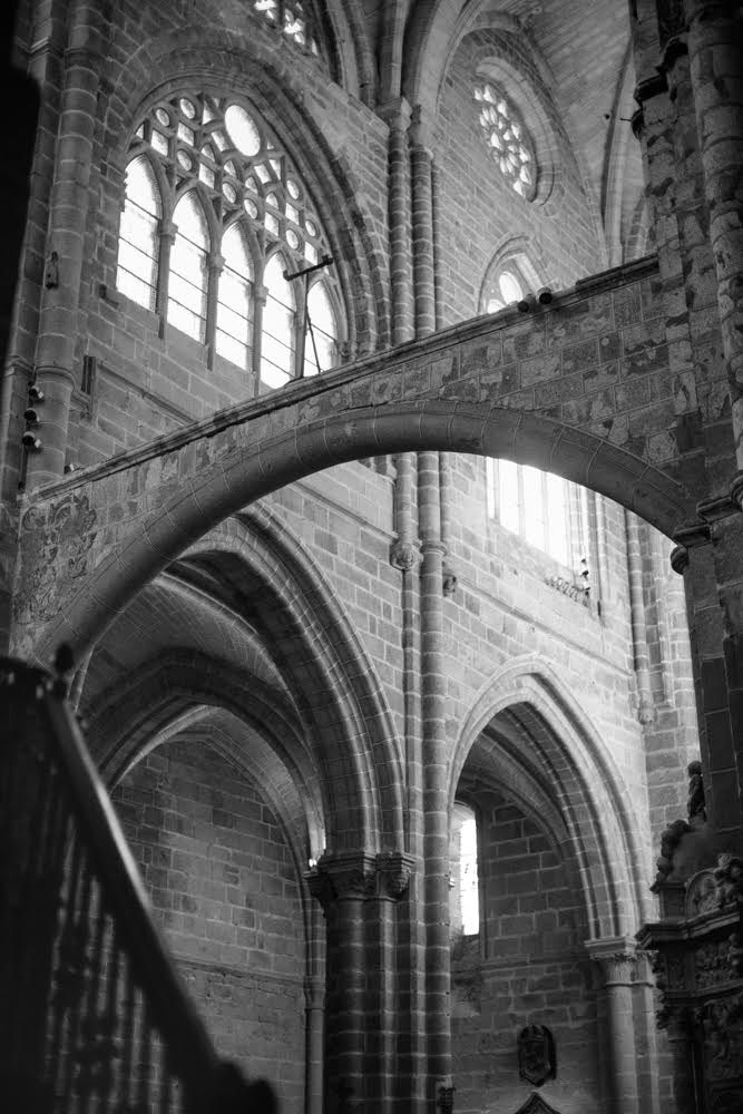 Avila spain, internal flying buttress BW